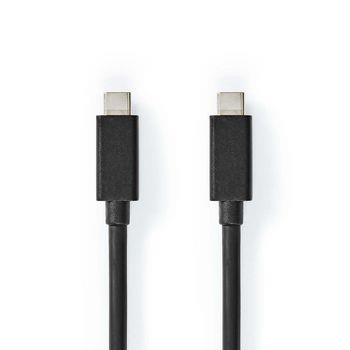 Nedis USB-kabel | USB 3.2 Gen 2x2 | USB-C- Hane | USB-C- Hane | 100 W | 4K@60Hz | 20 Gbps | Nickelplaterad | 2.00 m | Rund | PVC | Svart | Kuvert