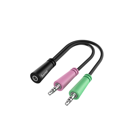 HAMA Adapter Audio 3.5 Female to 2x 3.5 Male