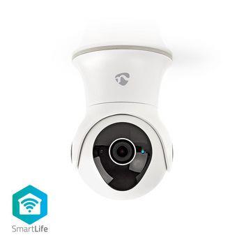 Nedis SmartLife Utomhus Kamera | Wi-Fi | Full HD 1080p | IP65 | Internt 16 GB / Molnlagring (tillval) | 12 V DC | Med rörelsesensor | Nattsikt | Android- / IOS | Vit