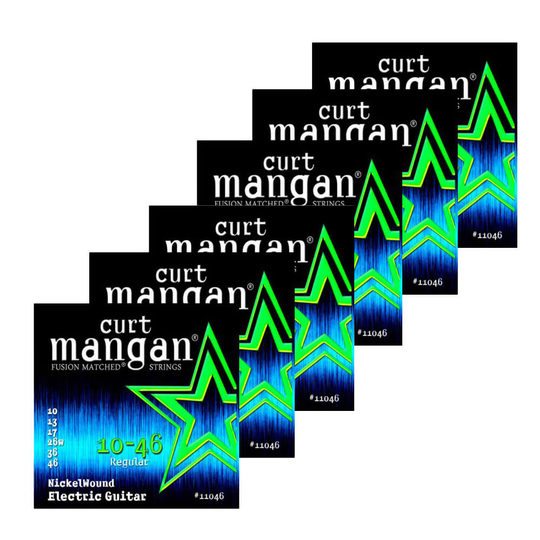 Curt Mangan 11046 Nickel Wound el-gitarr strängar 010-046, 6-pack