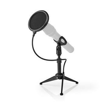 Nedis mikrofonstativ | Ben | Hörlursräckvidd: 194 - 230 mm | Diameter på hållare: Enligt 40 mm mm | ABS / Metall | Svart