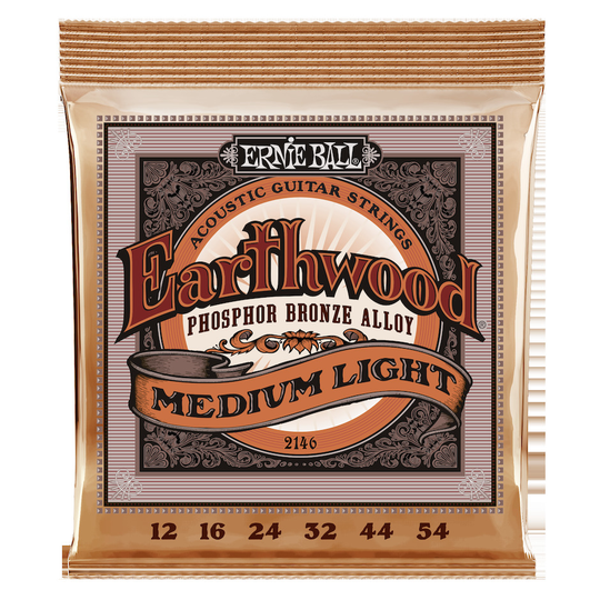 Ernie Ball Earthwood Phosphor Bronze Gitarrsträngar, akustiska Medium Light 012-054