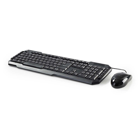 Nedis Mus och tangentbord | Trådbundet | Mus- och tangentbordanslutning: USB | 800 dpi | Belgiska | BE Layout