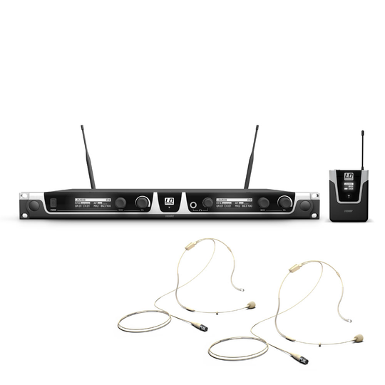 LD Systems U508 BPHH2 - Trådlöst mikrofonsystem med 2 x Bodypack och 2 x hudfärgat headset