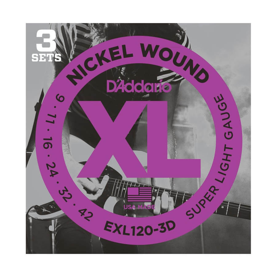 D'Addario EXL120-3D el-gitarr-strängar, 009-042 (3 set)