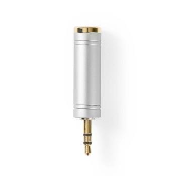 Nedis Stereo Audio Adapter | 3.5 mm Hane | 6.35 mm Hona | Guldplaterad | Rak | Metall | Silver | 1 st. | Låda