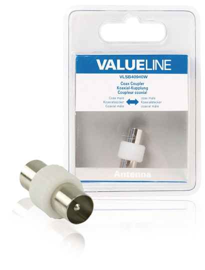 Valueline Koax Adapter Koax Hane - Koax Hane Vit