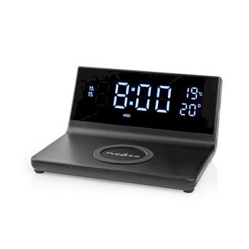 Nedis Trådlös laddare för Väckarklocka | Qi certifierad | 5 / 7.5 / 10 / 15 W | USB A-Hane | 2 Larmtider | Snooze-funktion