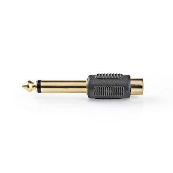 Nedis Mono Audio Adapter | 6.35 mm Hane | RCA Hona | Guldplaterad | Rak | ABS | Svart | 10 st. | Plastpåse