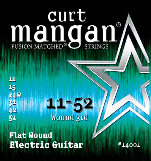Curt Mangan 14001 Flatwound el-gitarr strängar 011-052