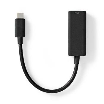 Nedis USB-nätverkskort | USB 3.2 Gen 1 | 2.5 Gbps | USB-C- Hane | RJ45 Hona | 0.2 m | Rund | Guldplaterad | Förtent Koppar | Svart | Kuvert