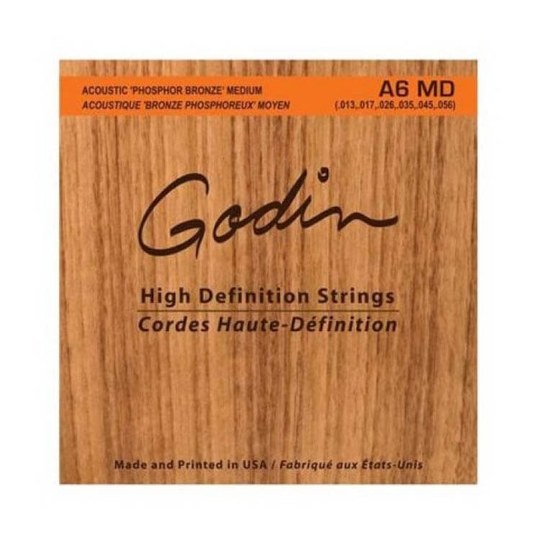 Godin A6 MD western-gitarr-strängar, 013-056