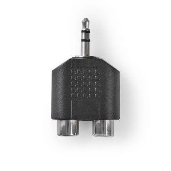 Nedis Stereo Audio Adapter | 3.5 mm Hane | 2x RCA Hona | Nickelplaterad | Rak | ABS | Svart | 10 st. | Plastpåse