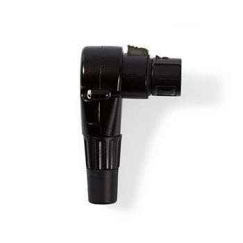 Nedis XLR-kontakt | Vinklat | Hona | Nickelplaterad | Lödning | Kabel input diameter: 5.0 mm | Metall | Svart | 1 st. | Plastpåse