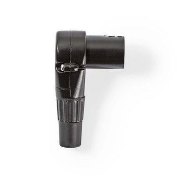 Nedis XLR-kontakt | Vinklat | Hane | Nickelplaterad | Lödning | Kabel input diameter: 5.0 mm | Metall | Svart | 1 st. | Plastpåse