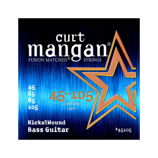 Curt Mangan 45105 Nickel Wound elbas-strängar 045-105