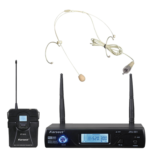 Karsect JRU-561/PT-51C/HT-3A trådlöst tunt headset-mikrofon-set