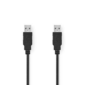 Nedis USB-kabel | USB 2.0 | USB-A Hane | USB-A Hane | 480 Mbps | Nickelplaterad | 5.00 m | Rund | PVC | Svart | Plastpåse