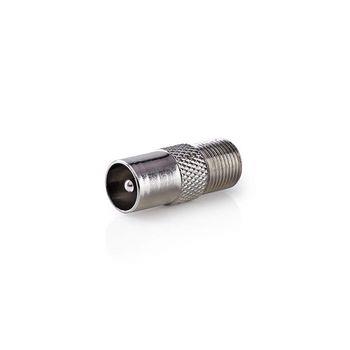 Nedis Satellite & Antenn Adapter | IEC (Koax) Hane | F Hona | Nickelplaterad | 75 Ohm | Rak | Metall | Silver | 10 st. | Plastpåse