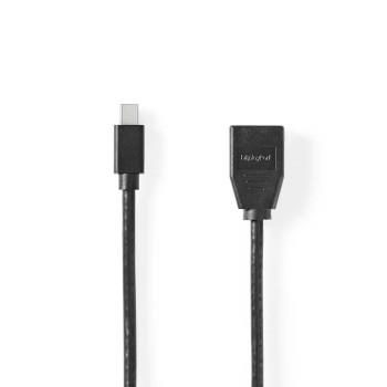 Nedis Mini Displayport-kabel | DisplayPort 1.4 | Mini DisplayPort Hane | DisplayPort Hona | 48 Gbps | Nickelplaterad | 0.20 m | Rund | PVC | Svart | Blister