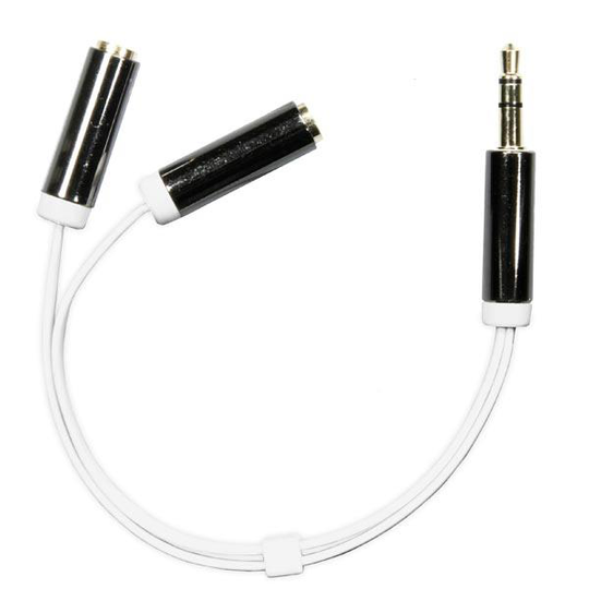 Kbl Adapter iPhone 1x3.5mm-2x3.5mm Vit 0.5m