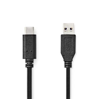 Nedis USB-kabel | USB 3.2 Gen 2 | USB-A Hane | USB-C- Hane | 60 W | 10 Gbps | Nickelplaterad | 1.00 m | Rund | PVC | Svart | Plastpåse