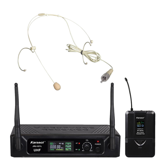 Karsect JRU-521L/PT-527C/HT-3A trådlöst tunnt mikrofon headset
