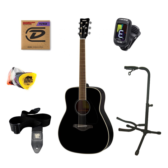 Yamaha FG820 BLII - svart - Startpaket