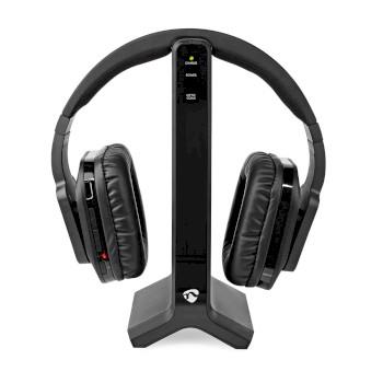 Nedis Trådlösa TV-hörlurar | RF | Over-Ear | Maximal batteritid: 8 hrs | 25 m | Digitalt ljud | Batteri docka | Svart