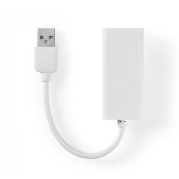 Nedis USB-nätverkskort | USB 2.0 | 100 Mbps | USB-A Hane | RJ45 Hona | 0.20 m | Rund | Guldplaterad / Nickelplaterad | Bar koppar | Vit | Låda