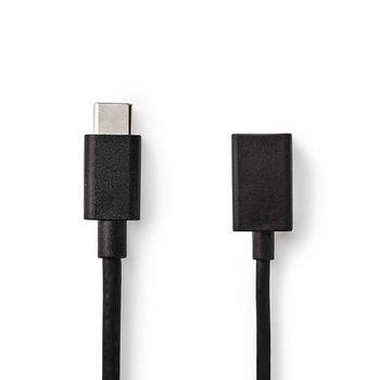 Nedis USB-C- Adapter | USB 3.2 Gen 1 | USB-C- Hane | USB-A Hona | 5 Gbps | 0.15 m | Rund | Nickelplaterad | PVC | Svart | Låda