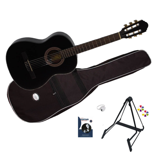 Santana B7 BK v2 paket med barngitarr, svart