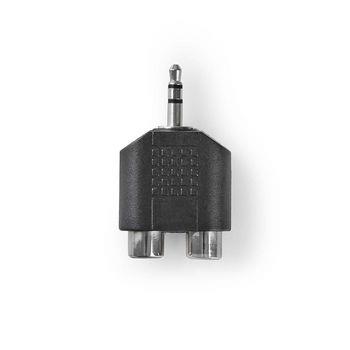Nedis Stereo Audio Adapter | 3.5 mm Hane | 2x RCA Hona | Nickelplaterad | Rak | ABS | Svart | 1 st. | Låda