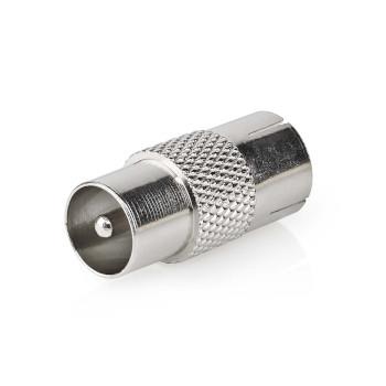 Nedis Satellite & Antenn Adapter | IEC (Koax) Hane | IEC (Koax) Hona | Nickelplaterad | 75 Ohm | Rak | Metall | Silver | 1 st. | Kuvert