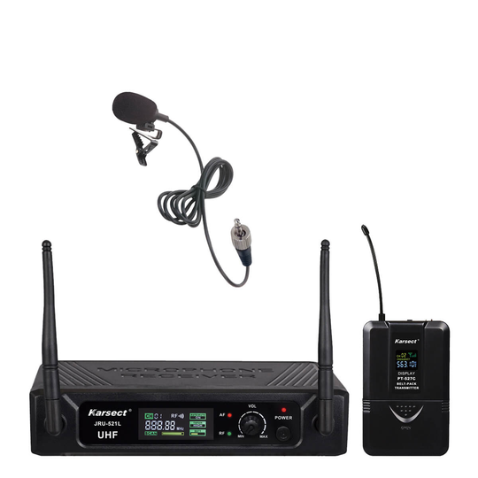 Karsect JRU-521L/PT-527C/LT-11A trådlöst kläm-mikrofon-set