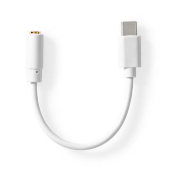Nedis USB-C- Adapter | USB 2.0 | USB-C- Hane | 3.5 mm Hona | 0.10 m | Rund | Nickelplaterad | PVC | Vit | Plastpåse