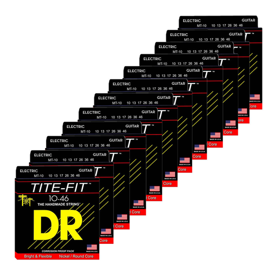 DR Strings MT-10 Tite-fit el-gitarr strängar, 010-046, 12-pack