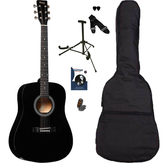 Sant Guitars AC-84 BK stålsträngad gitarr, svart, paketlösning