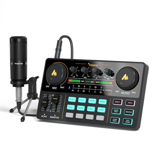 Maono Maonocaster Lite AU-AM200 S1 podcaster-mixer och mikrofon