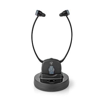 Nedis Trådlösa TV-hörlurar | RF | In-Ear | Maximal batteritid: 7 hrs | 25 m | Digitalt ljud | Batteri docka | Balans kontroll | Hörselskadat stöd | Svart