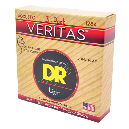 DR Strings VTA12-3PK western-guitar-strenge, 012-054 (3 pack)