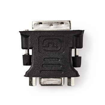 Nedis DVI adapter | DVI-I 24+5-Pin Hane | VGA hona 15p | Nickelplaterad | Rak | PVC | Svart | Kuvert