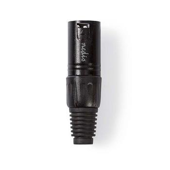 Nedis XLR-kontakt | Rak | Hane | Nickelplaterad | Lödning | Kabel input diameter: 5.0 mm | Metall | Svart | 1 st. | Plastpåse
