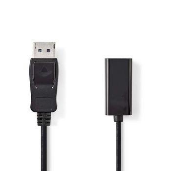 Nedis Displayport-kabel | DisplayPort Hane | HDMI- Utgång | 1080p | Nickelplaterad | 0.20 m | Rund | PVC | Svart | Kuvert