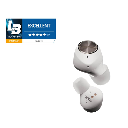 SUDIO Headphone T2 White ANC True Wireless In-Ear Mic