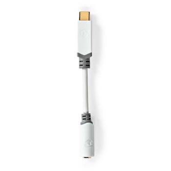 Nedis USB-C- Adapter | USB 2.0 | USB-C- Hane | 3.5 mm Hona | 0.10 m | Rund | Guldplaterad | PVC | Vit | Låda