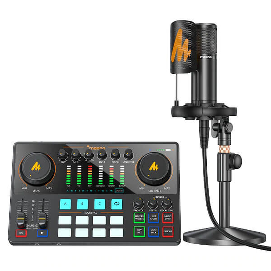 Maono Maonocaster E2A podcaster-mixer och mikrofon