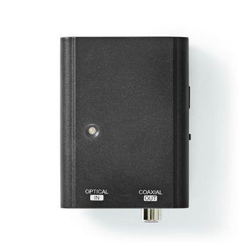Nedis Digital Audio Omvandlare | Envägs | Anslutningsingång: Toslink Hona | Anslutningsutgång: 1x S/PDIF | Instruktionsbok | Svart