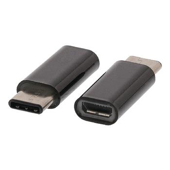 Valueline USB 2.0 Adapter USB-C Hane - USB Micro B hona Svart