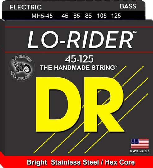 DR Strings MH5-45 Lo-Rider 5-strängad bassträngar, 045-125